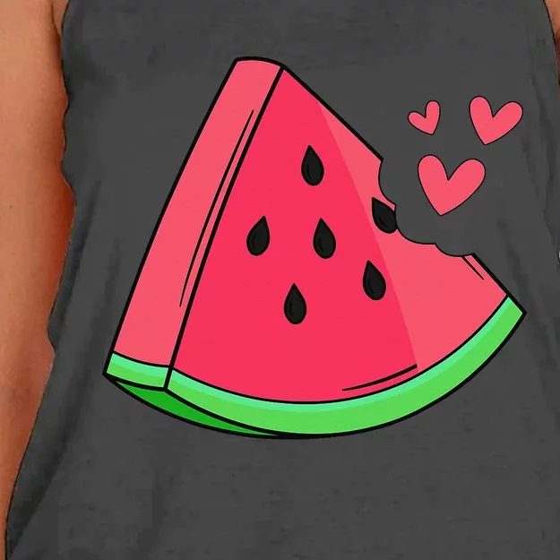 Watermelon Slice Melon Summer Vacation Season Fruit Lovers Women's Knotted Racerback Tank