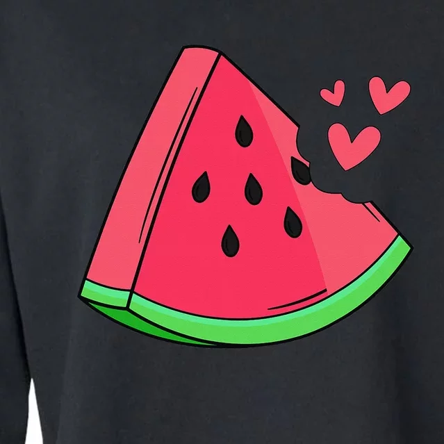 Watermelon Slice Melon Summer Vacation Season Fruit Lovers Cropped Pullover Crew