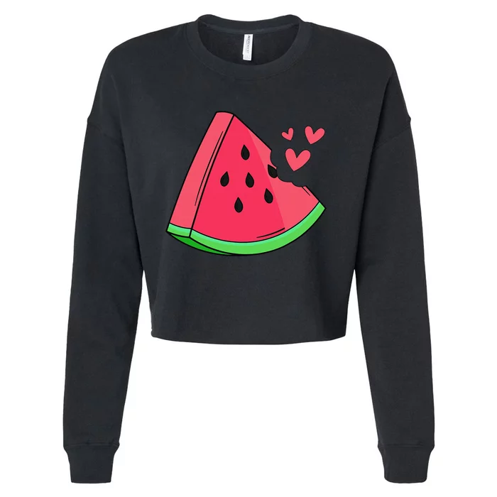 Watermelon Slice Melon Summer Vacation Season Fruit Lovers Cropped Pullover Crew