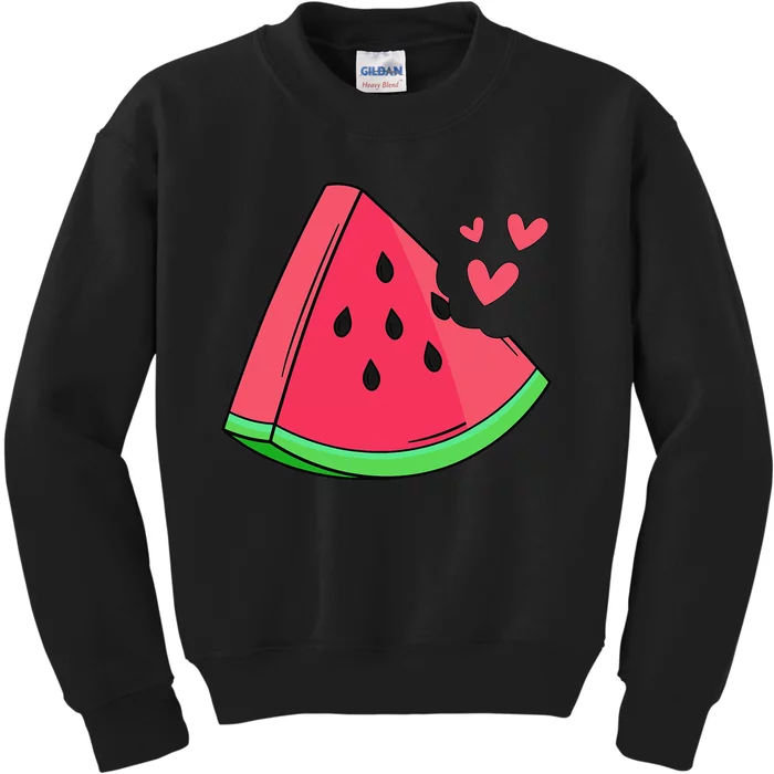 Watermelon Slice Melon Summer Vacation Season Fruit Lovers Kids Sweatshirt