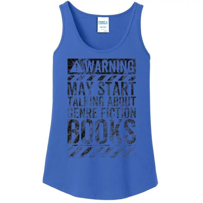 Warning Sign May Start Talking About Genre Fiction Books Ladies Essential Tank