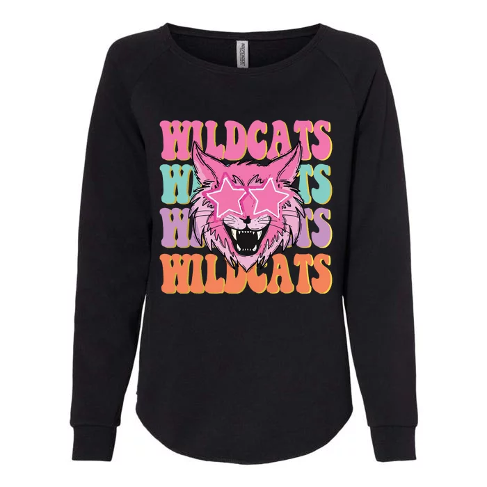 Wildcats School Mascot Sport Mom Wildcats Womens California Wash Sweatshirt