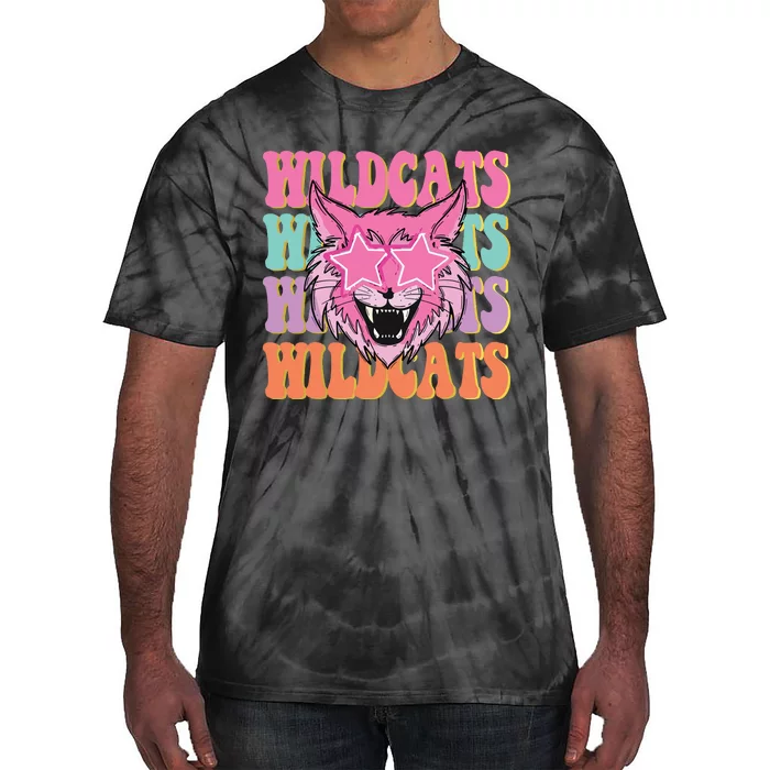 Wildcats School Mascot Sport Mom Wildcats Tie-Dye T-Shirt