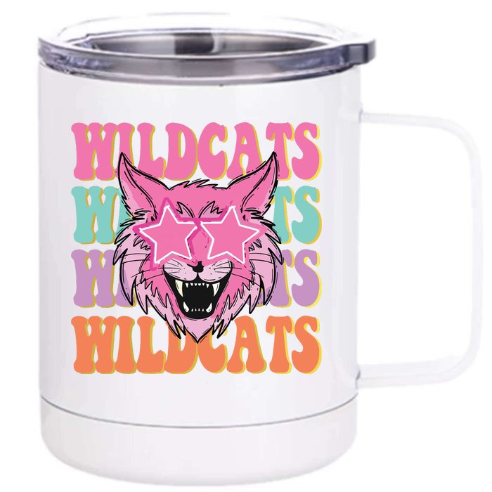 Wildcats School Mascot Sport Mom Wildcats Front & Back 12oz Stainless Steel Tumbler Cup