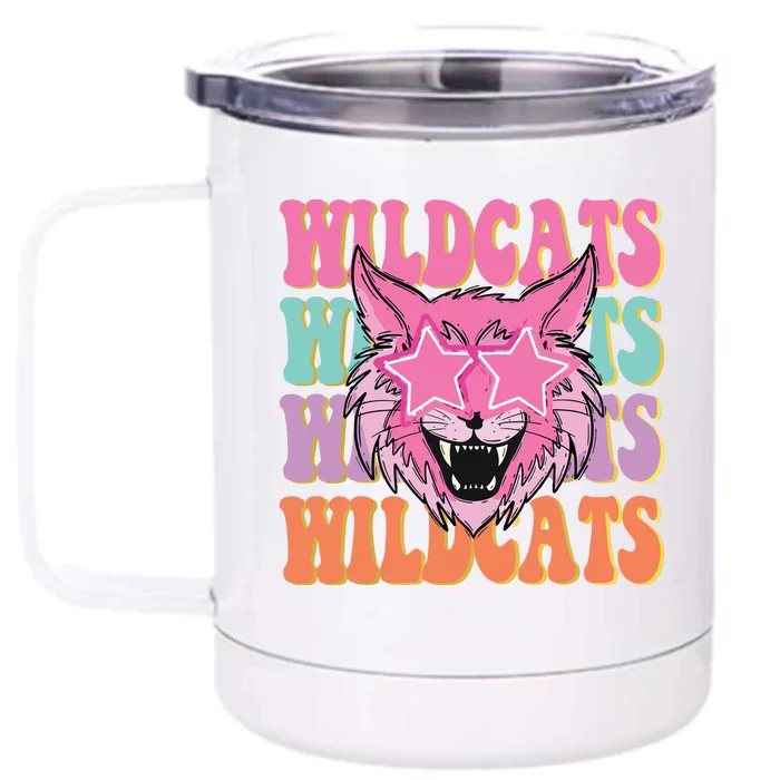 Wildcats School Mascot Sport Mom Wildcats Front & Back 12oz Stainless Steel Tumbler Cup