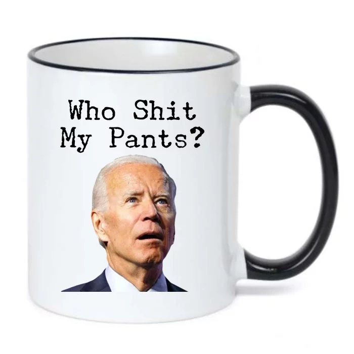 Who Shit My Pant's Funny Anti Joe Biden Black Color Changing Mug