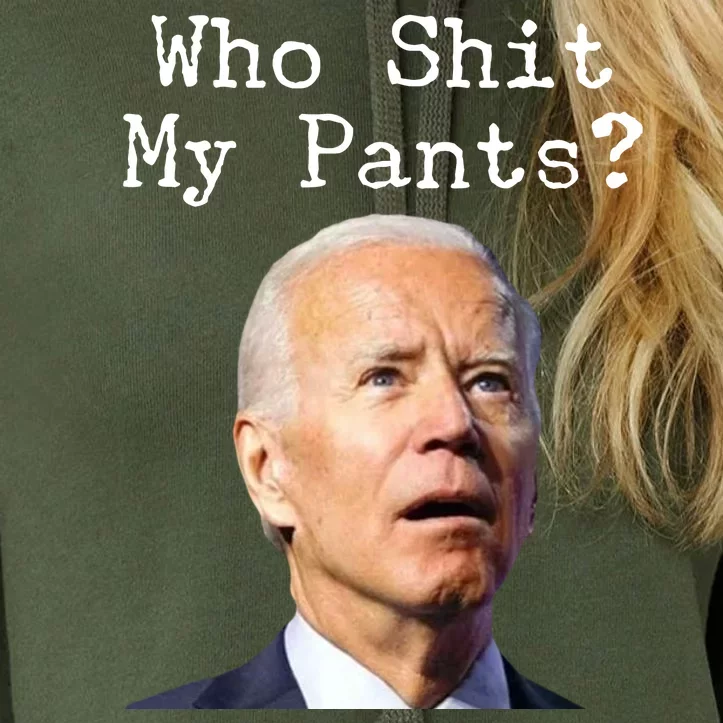 Who Shit My Pant's Funny Anti Joe Biden Crop Top Hoodie
