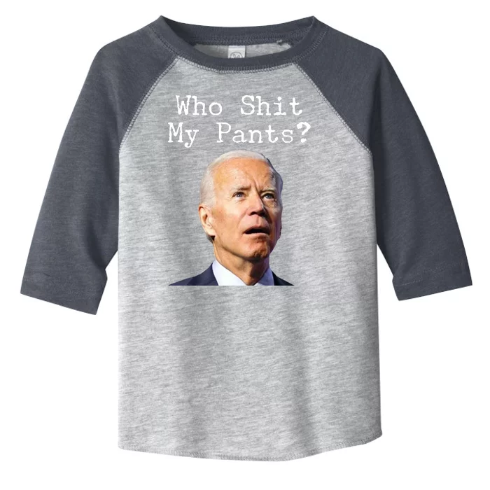 Who Shit My Pant's Funny Anti Joe Biden Toddler Fine Jersey T-Shirt