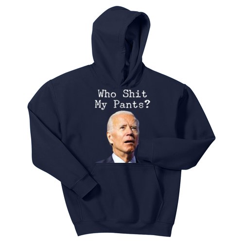 Who Shit My Pant's Funny Anti Joe Biden Kids Hoodie