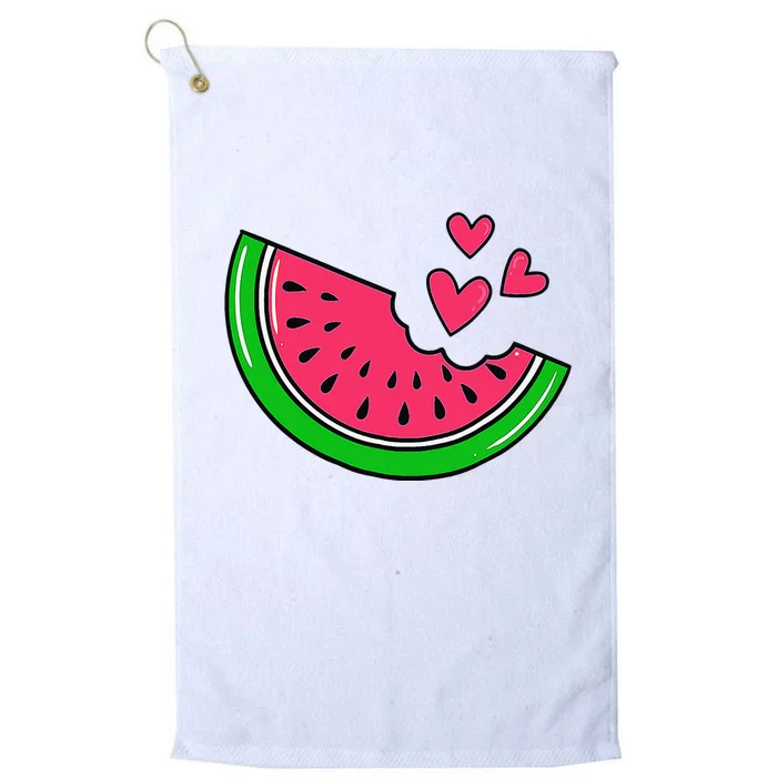 Watermelon Slice Melon Hearts Lovers Eating Fruit Summer Platinum Collection Golf Towel