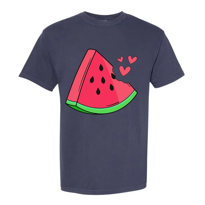 Watermelon Slice Melon Summer Vacation Season Fruit Lovers Garment-Dyed Heavyweight T-Shirt