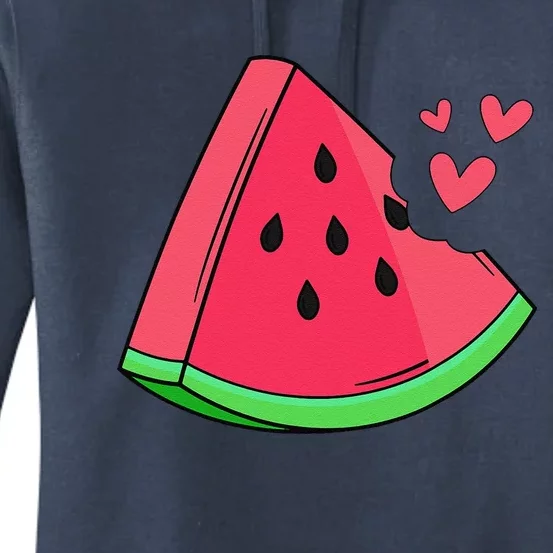 Watermelon Slice Melon Summer Vacation Season Fruit Lovers Women's Pullover Hoodie