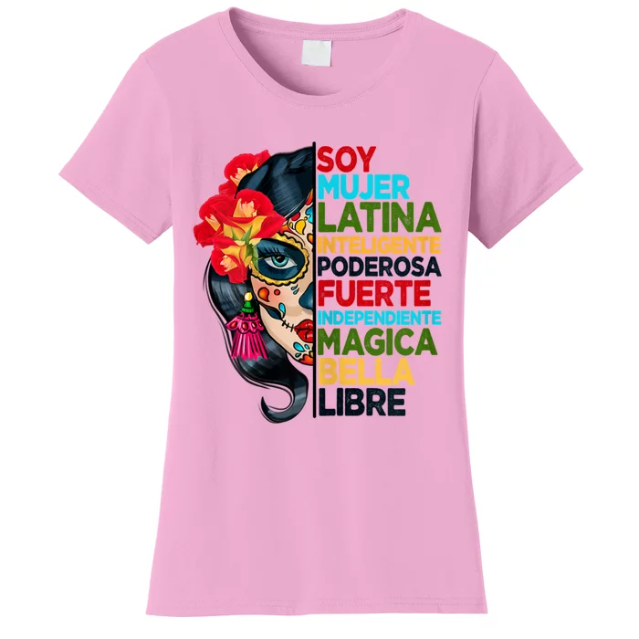 Womens Soy Mujer Latina Tee Poderosa Magica Bella Hispanic Heritage Women's T-Shirt