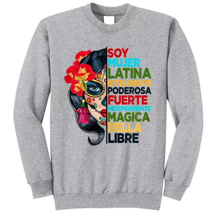 Womens Soy Mujer Latina Tee Poderosa Magica Bella Hispanic Heritage Tall Sweatshirt