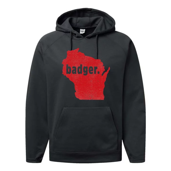 Wisconsin State Nickname Badger Performance Fleece Hoodie