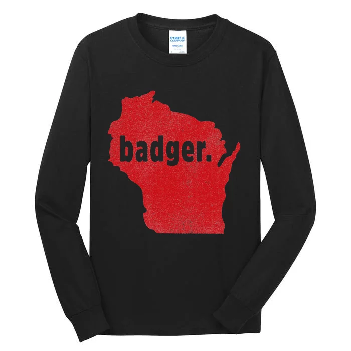 Wisconsin State Nickname Badger Tall Long Sleeve T-Shirt