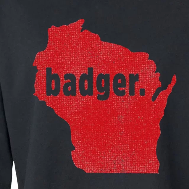 Wisconsin State Nickname Badger Cropped Pullover Crew