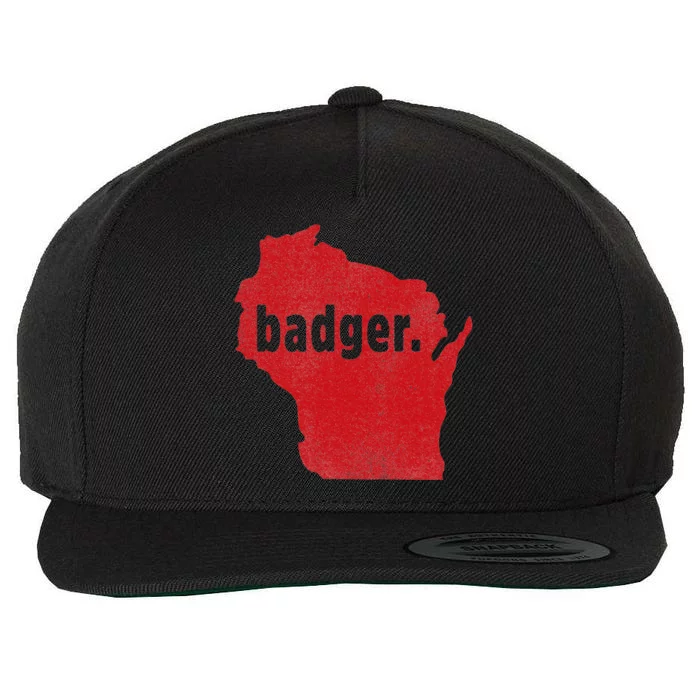 Wisconsin State Nickname Badger Wool Snapback Cap