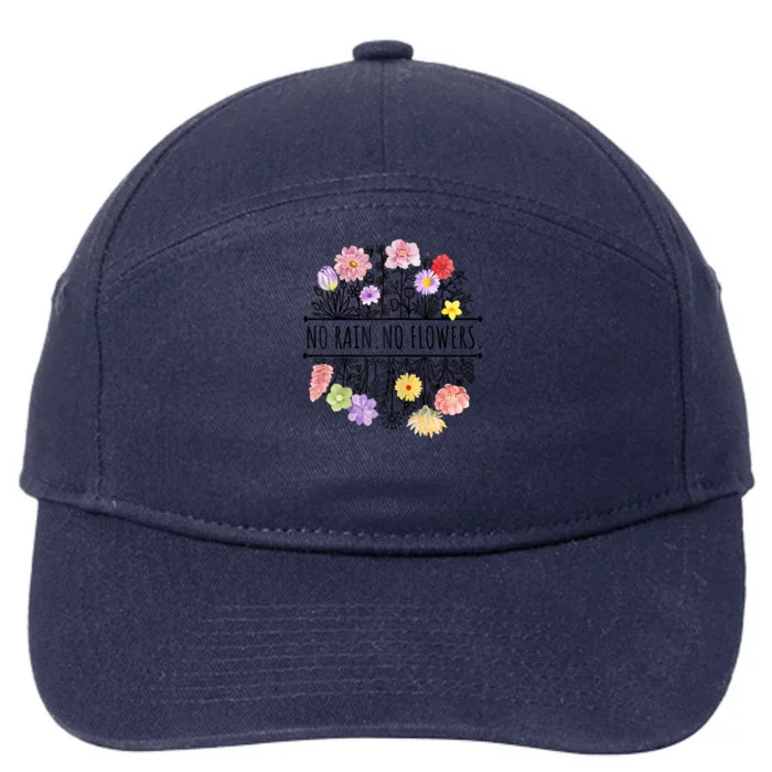 Womens Spring No Rain No Flowers 7-Panel Snapback Hat