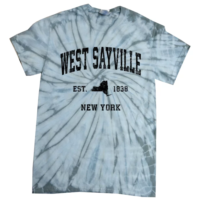 West Sayville New York Ny Vintage Established Athletic Tie-Dye T-Shirt