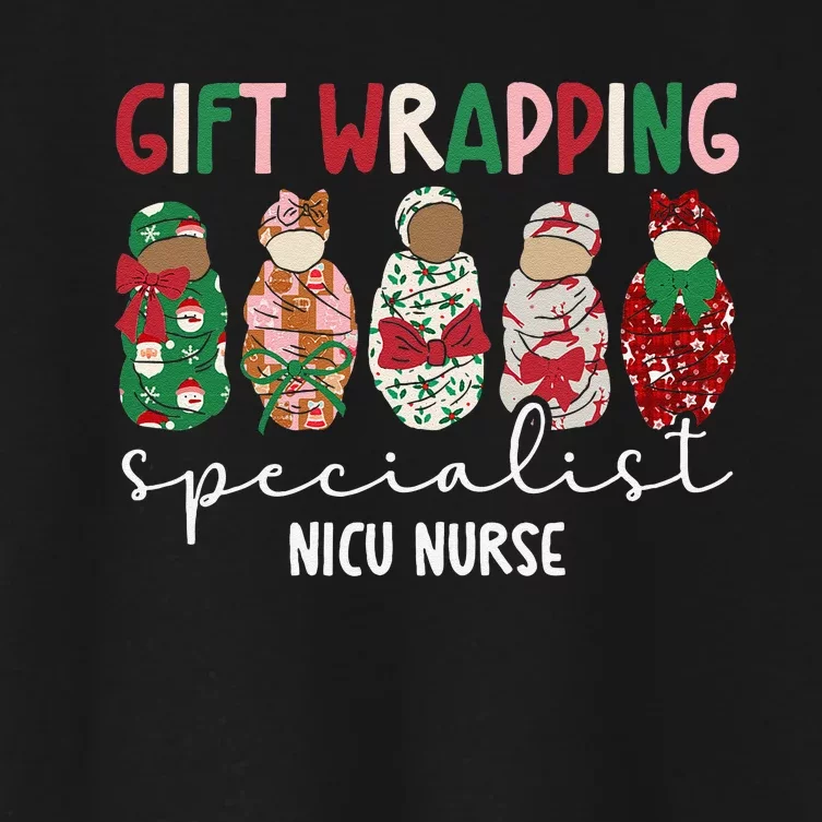 Wrapping Specialist Nicu Nurse Christmas Nicu Nursing Xmas Women's Crop Top Tee