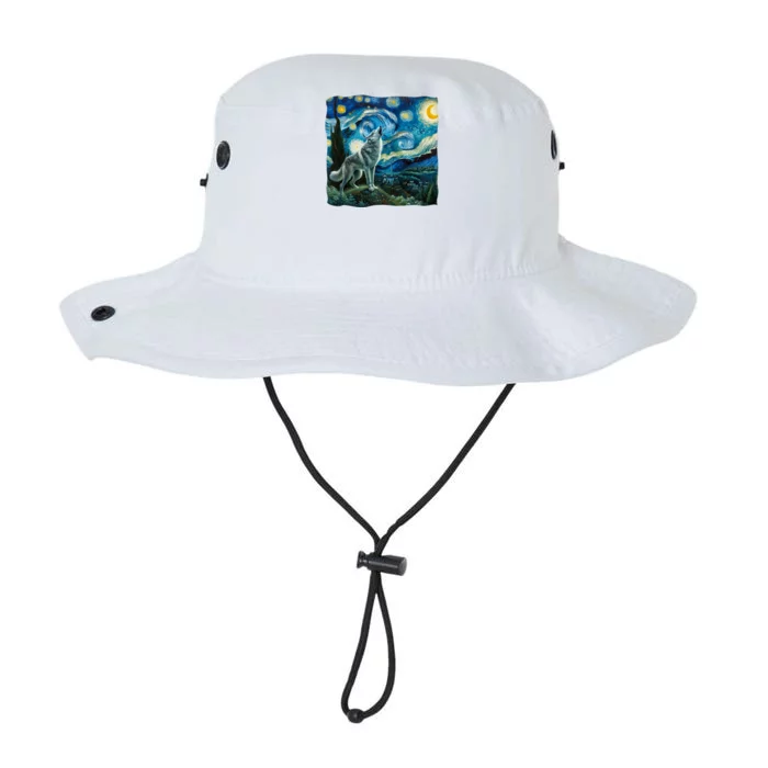 Wolf Starry Night Howling Moon Funny Gifts Van Gogh Legacy Cool Fit Booney Bucket Hat