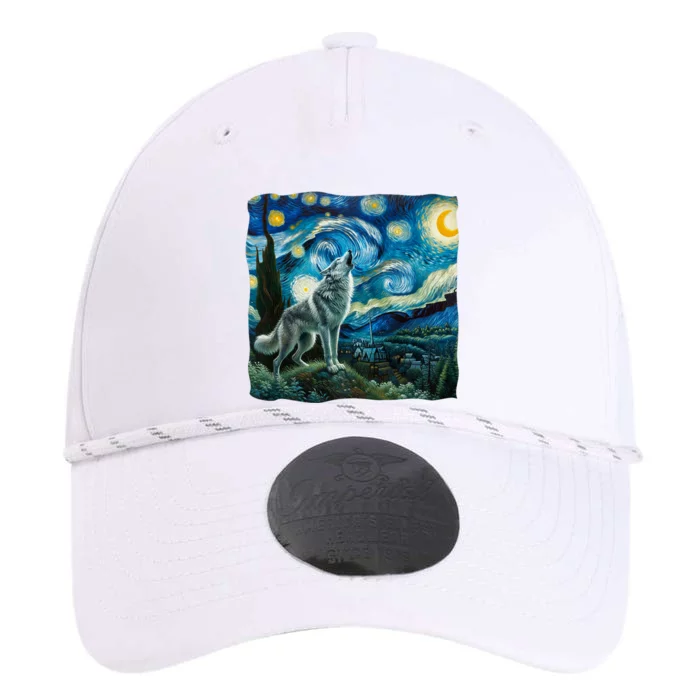 Wolf Starry Night Howling Moon Funny Gifts Van Gogh Performance The Dyno Cap