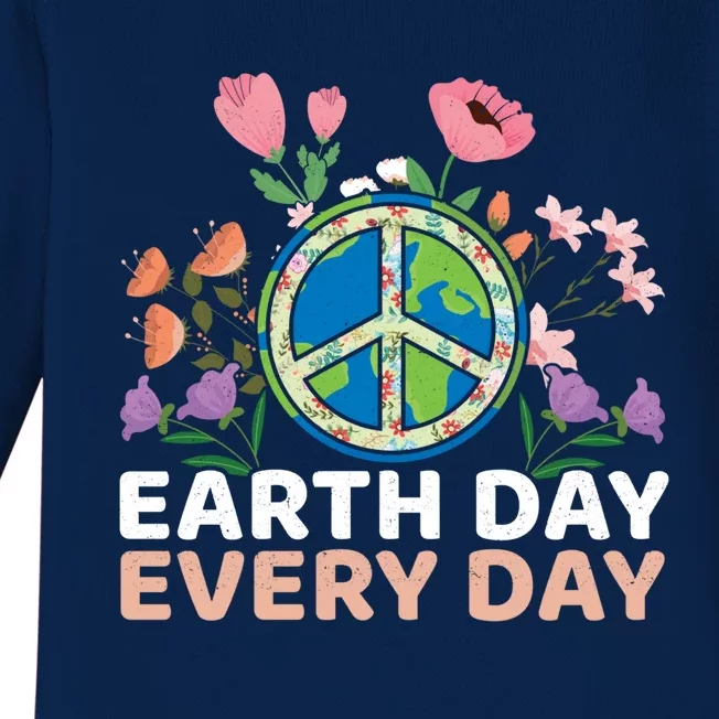 World Save Nature Oceans Day Love Peace Everyday Earth Day Gift Baby Long Sleeve Bodysuit