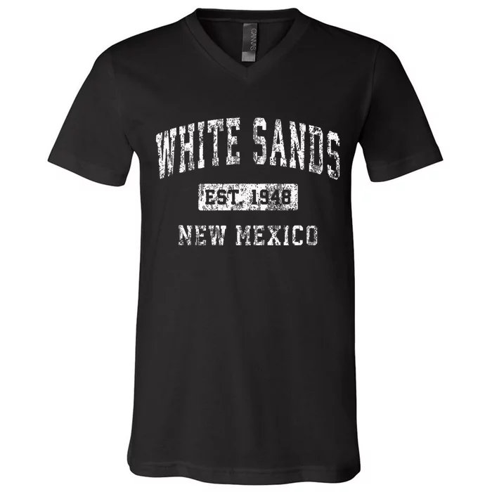 White Sands New Mexico Nm Vintage Established Sports V-Neck T-Shirt