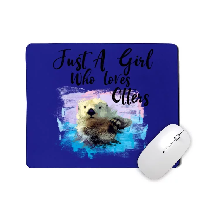 Watercolor Sea Otter Great Gift Who Loves Otters Gift Mousepad