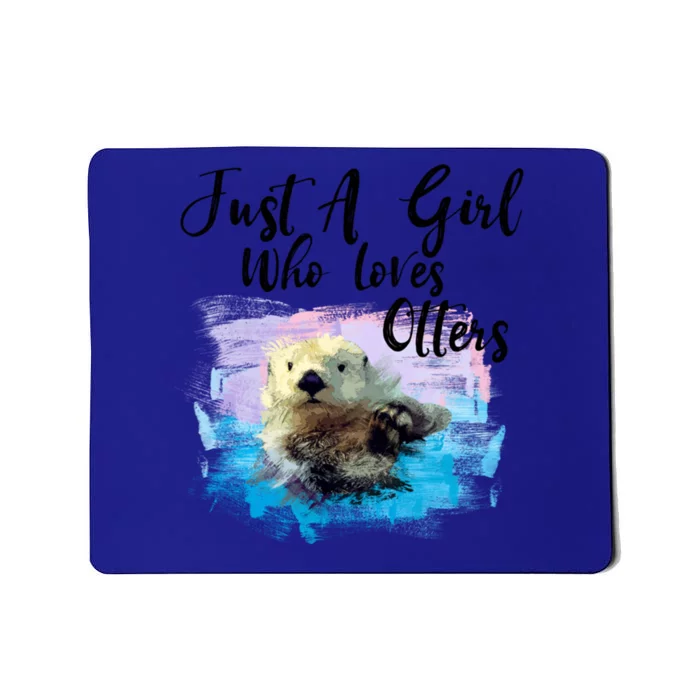 Watercolor Sea Otter Great Gift Who Loves Otters Gift Mousepad