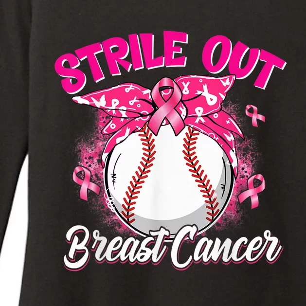 Wo Strike Out Breast Cancer Awareness Baseball Fighters Womens CVC Long Sleeve Shirt