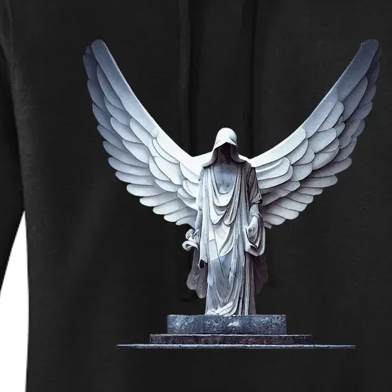 White Statue Of An Angel Of Death In A Greek Temple Women's Pullover Hoodie