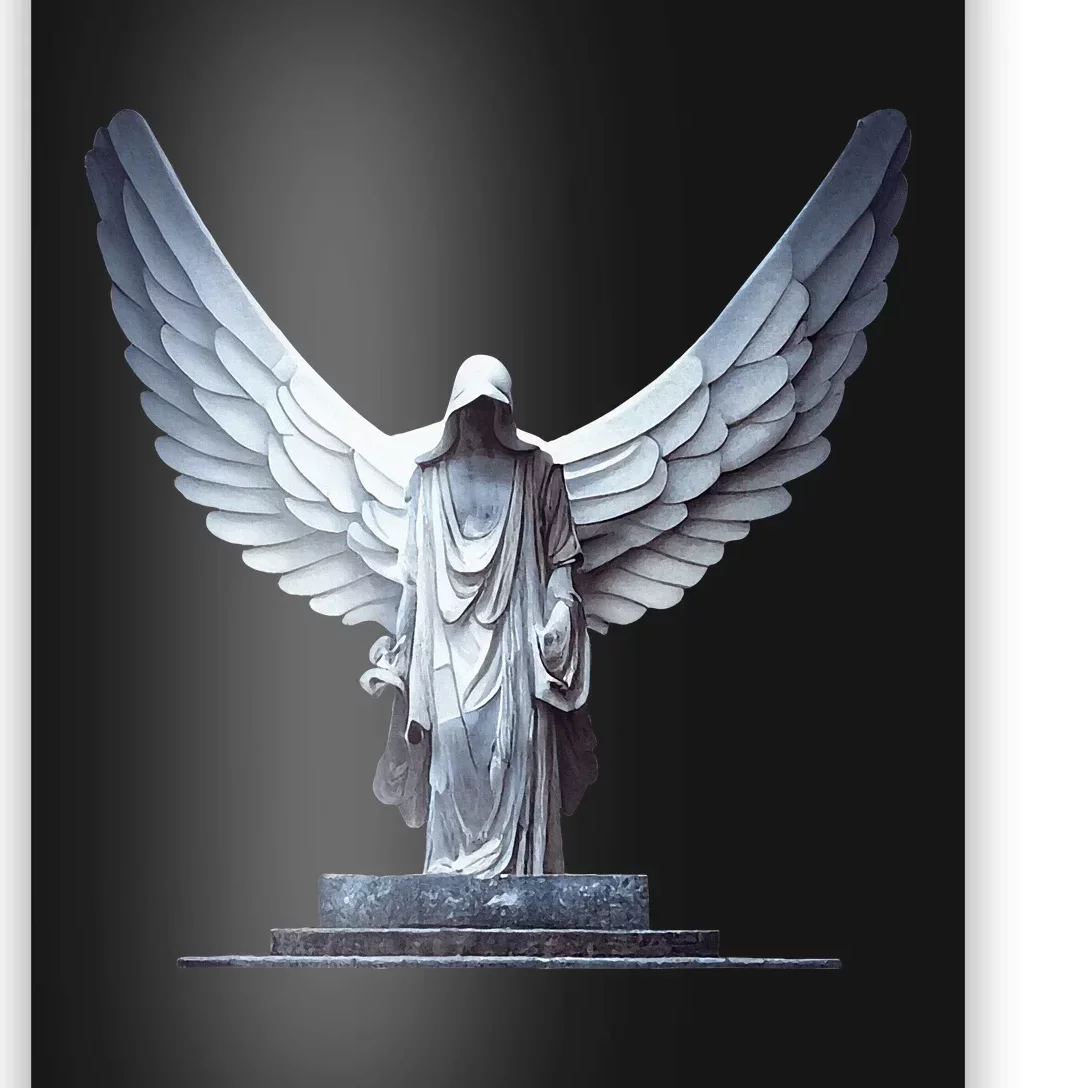 White Statue Of An Angel Of Death In A Greek Temple Poster