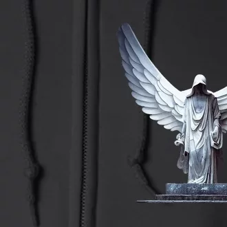 White Statue Of An Angel Of Death In A Greek Temple Full Zip Hoodie