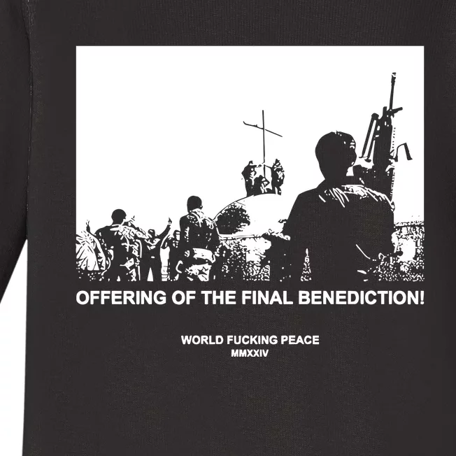 Worldfuckingpeace Store Offering Of The Final Benediction Baby Long Sleeve Bodysuit