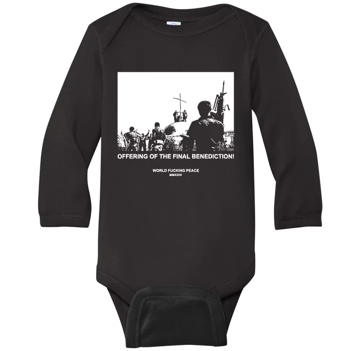 Worldfuckingpeace Store Offering Of The Final Benediction Baby Long Sleeve Bodysuit