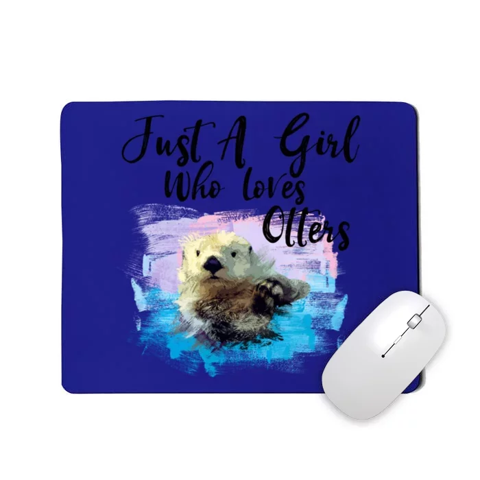 Watercolor Sea Otter Gift Who Loves Otters Great Gift Mousepad