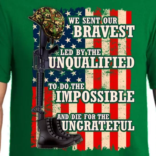 We Sent Our Bravest Support Military Veterans USA Flag Pajama Set