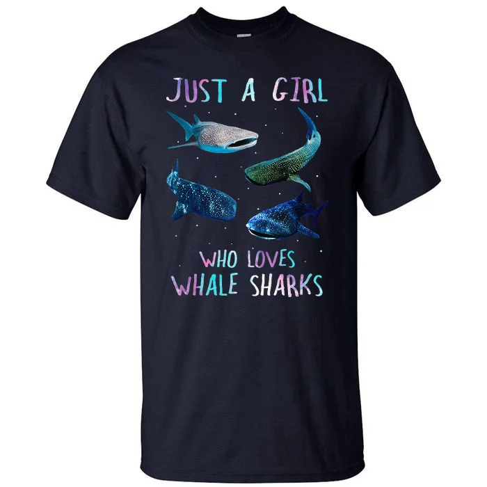 Watercolor Shark Ocean Just A Girl Who Loves Whale Sharks Tall T-Shirt