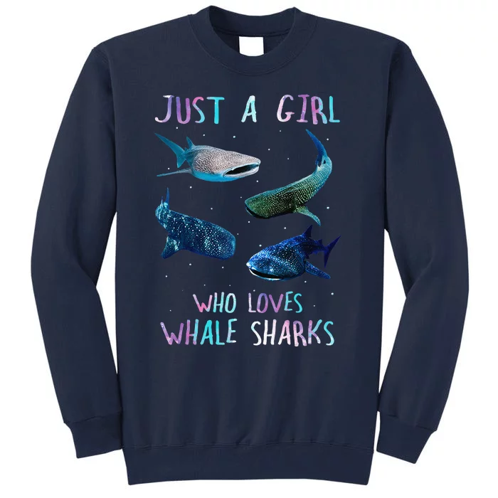 Watercolor Shark Ocean Just A Girl Who Loves Whale Sharks Tall Sweatshirt