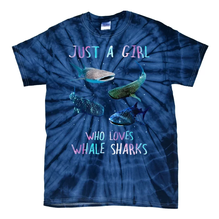 Watercolor Shark Ocean Just A Girl Who Loves Whale Sharks Tie-Dye T-Shirt