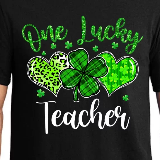 Wo Shamrock One Lucky Teacher St Patrick's Day School Gift Pajama Set