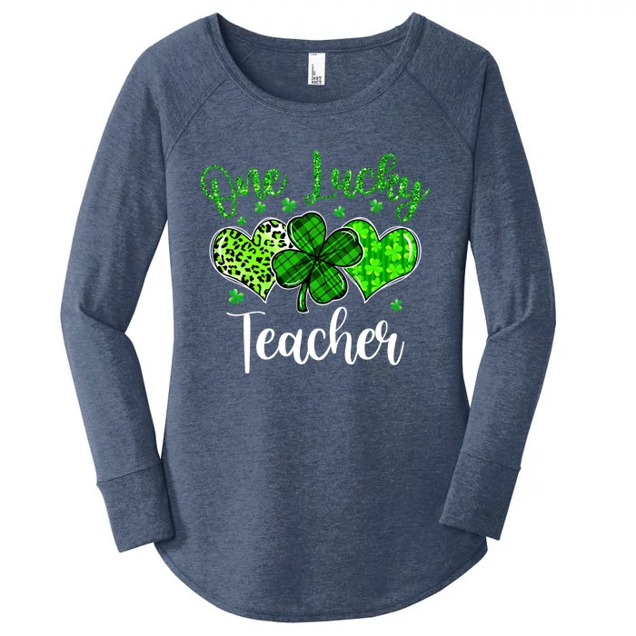 Wo Shamrock One Lucky Teacher St Patrick's Day School Gift Women's Perfect Tri Tunic Long Sleeve Shirt