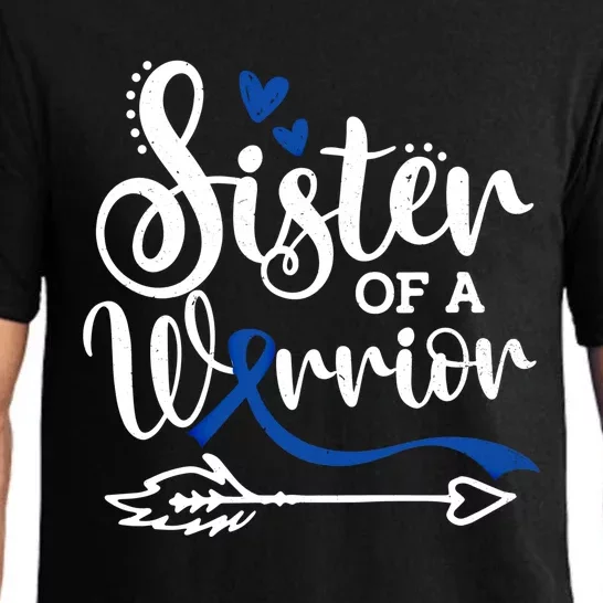 Wo Sister Of A Warrior Colon Cancer Awareness Gift Pajama Set