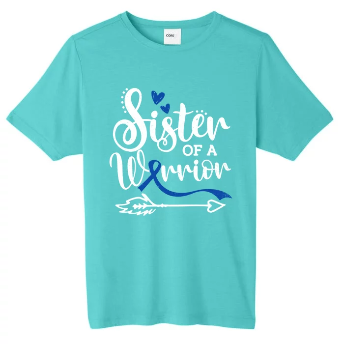 Wo Sister Of A Warrior Colon Cancer Awareness Gift ChromaSoft Performance T-Shirt