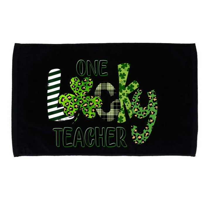 Wo Shamrock One Lucky Teacher St. Patrick's Day School Microfiber Hand Towel