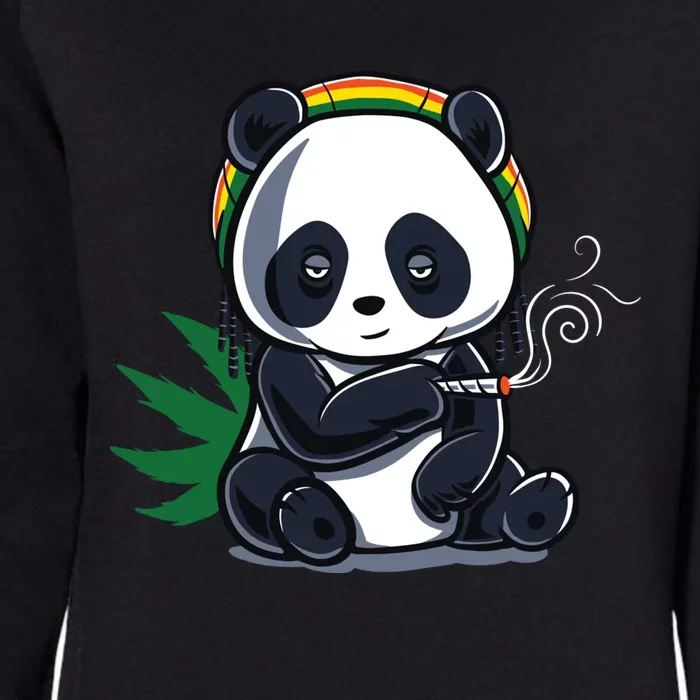 Weed Smoking Panda Gift Marijuana Cannabis Thc Stoner Gift Womens California Wash Sweatshirt