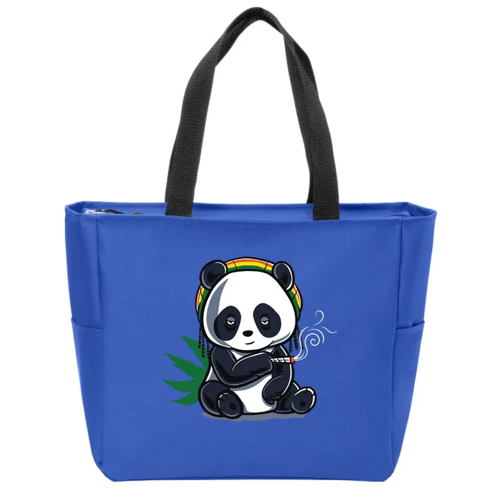 Weed Smoking Panda Gift Marijuana Cannabis Thc Stoner Gift Zip Tote Bag