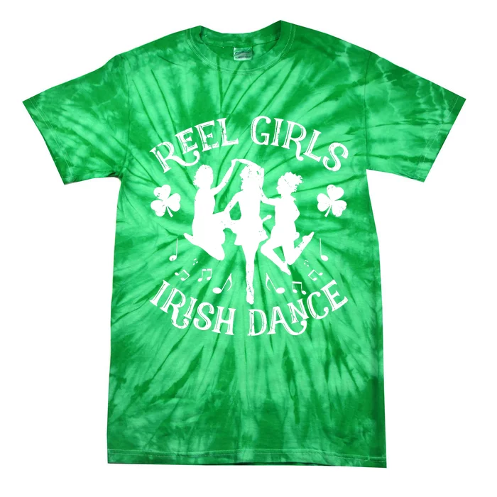 Wo St Patricks Day Reel Girl Irish Dance Green Tie-Dye T-Shirt